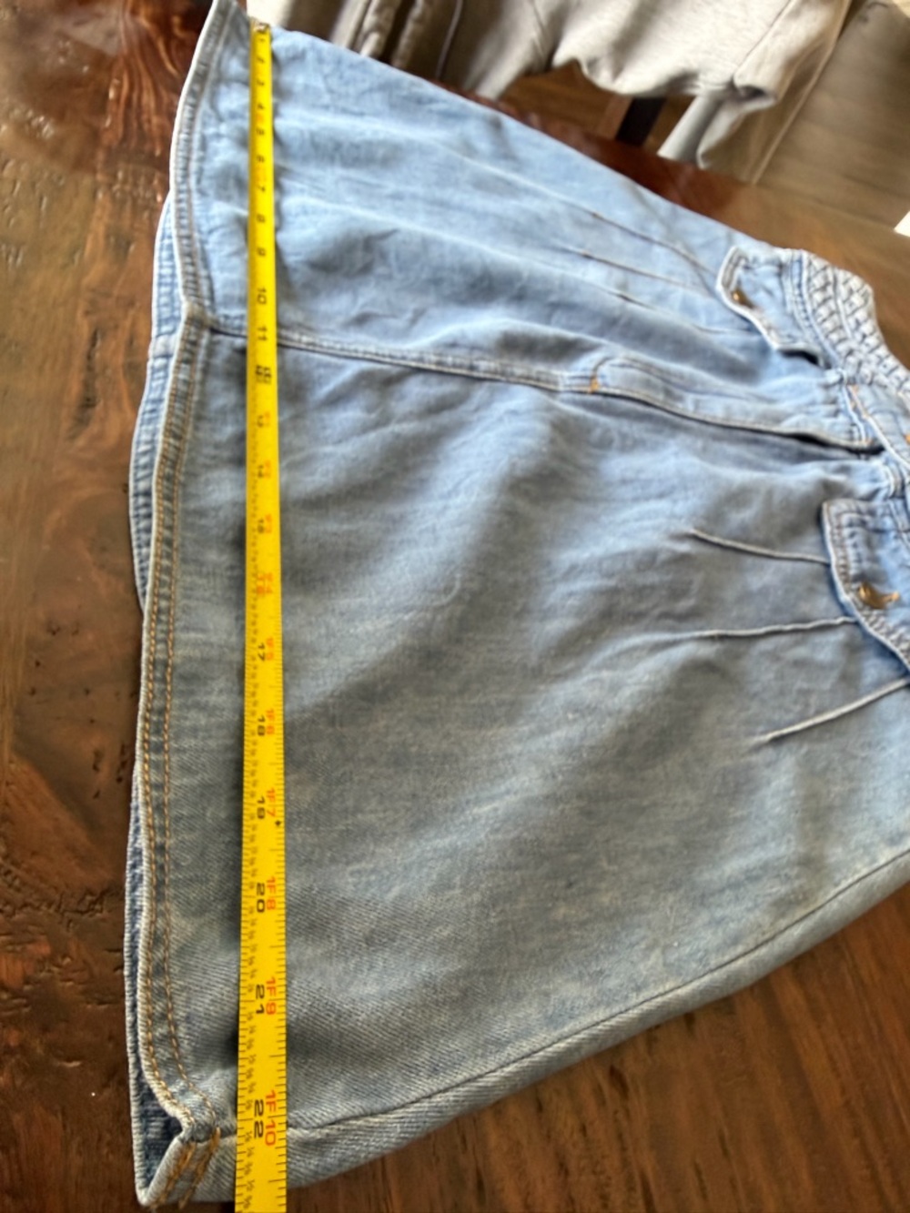 Free People Denim Mini Skirt with Braided Waist - Picture 8 of 8